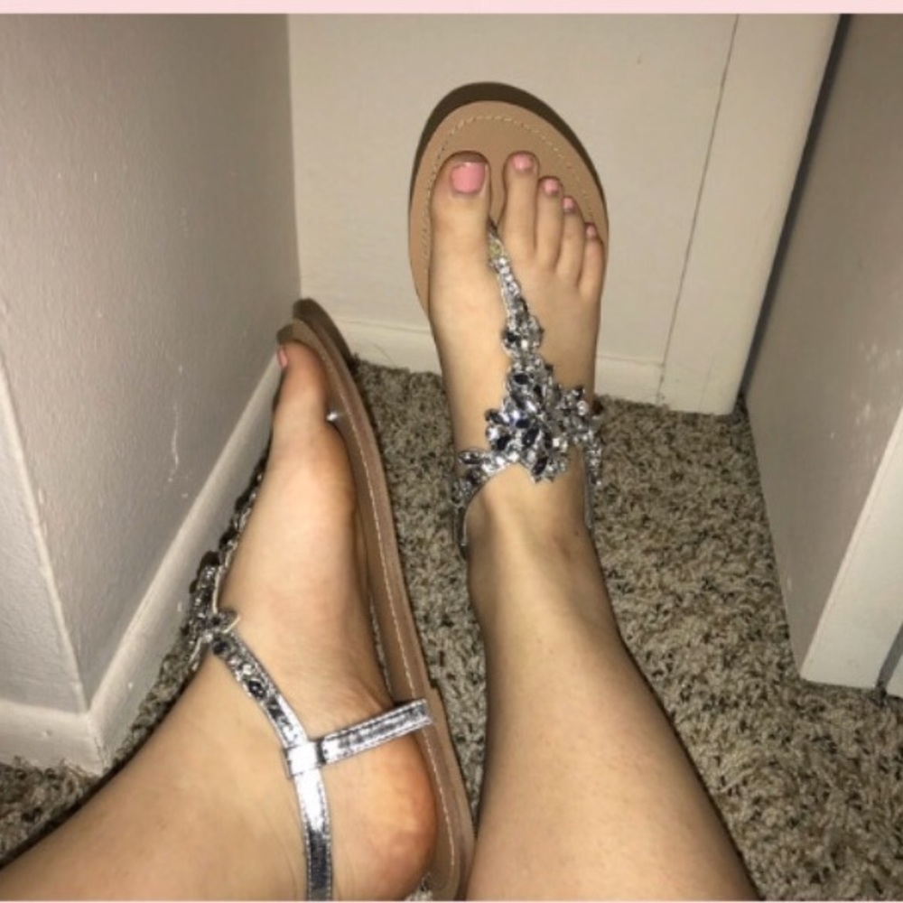 Rhinestone sandals size 8
